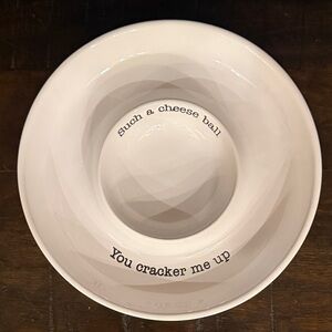 Mud Pie White Cheese and Cracker Dish Set